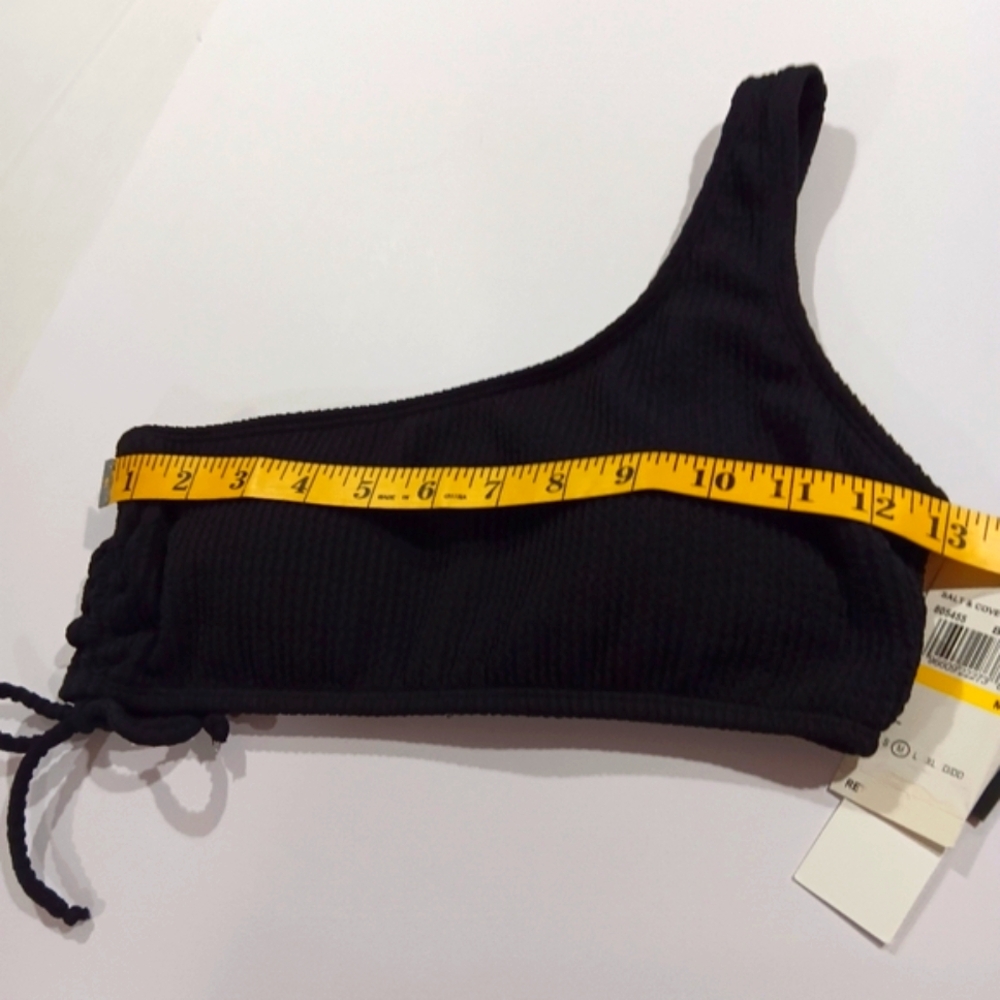Salt + Cove Juniors' (Size M) Black 1-Shoulder Swim Top with Tie (NWT) - Picture 9 of 10
